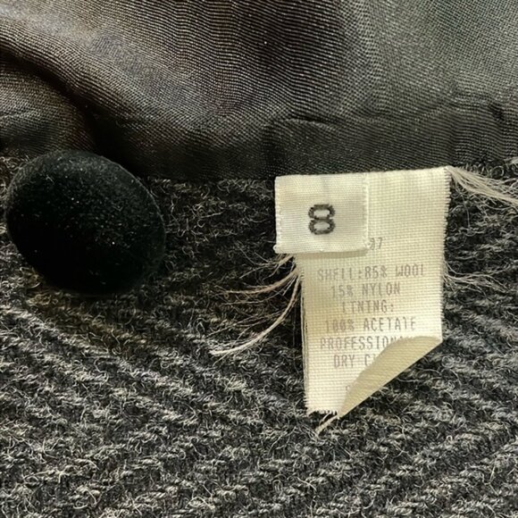 Stunningly Beautiful Wool Velvet Coat Long Made in the USA Dark Gray/Black Sz 8 - Picture 12 of 16